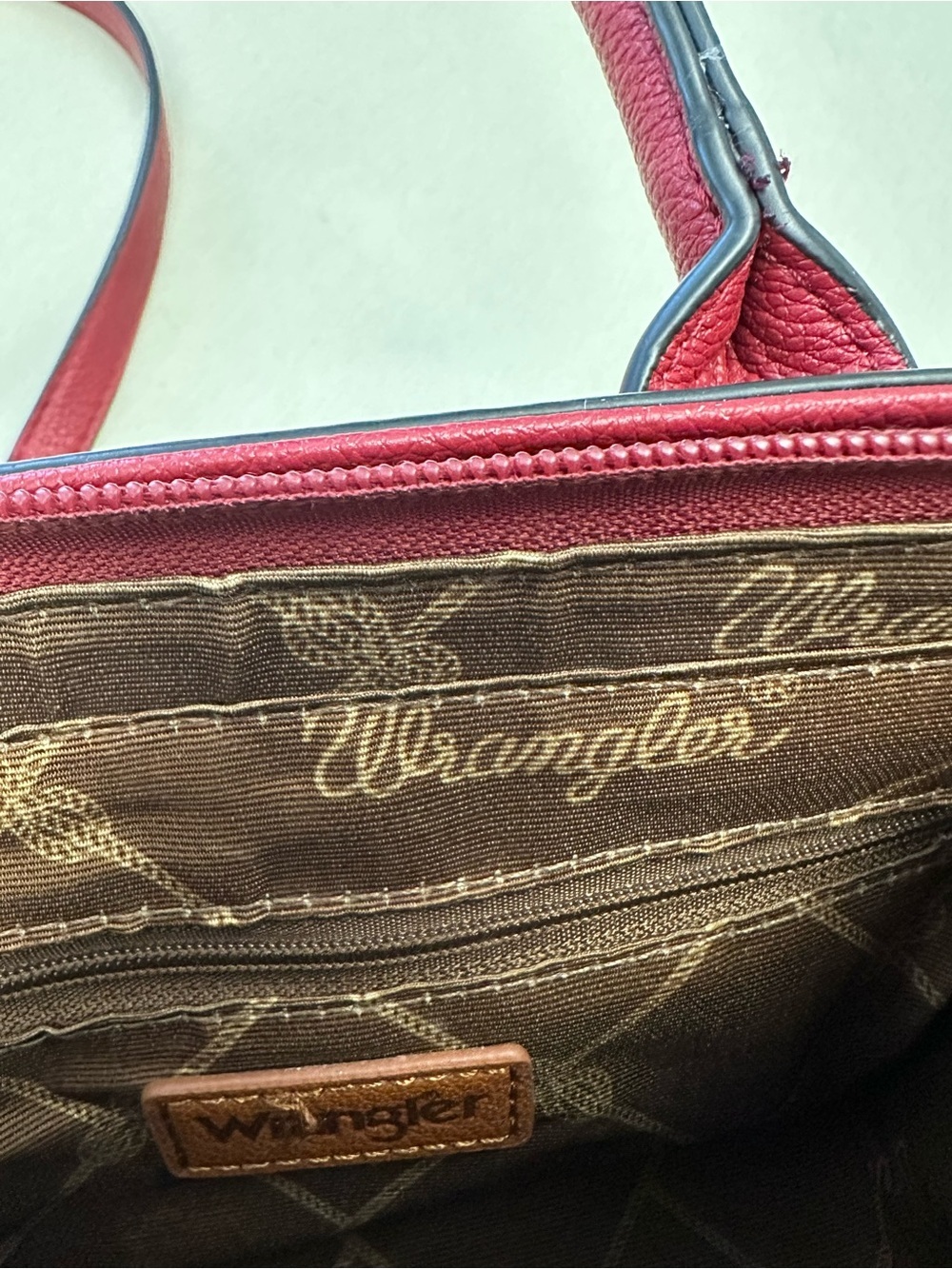 Wrangler Whipstitch Mini Tote/Crossbody - Red - Picture 5 of 8